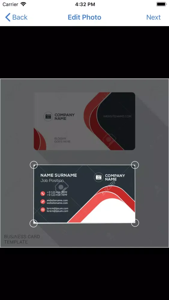 Zrzuty ekranu Business card Scanner - Holder