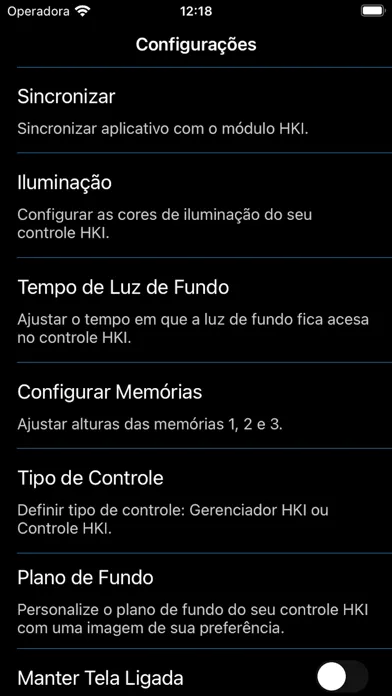 Capturas de tela do HKI RF8