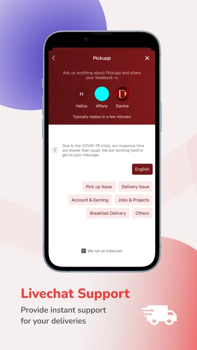 Capturas de pantalla de Pickupp Delivery Agent