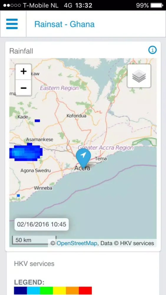 Tangkapan skrin Rainsat Ghana