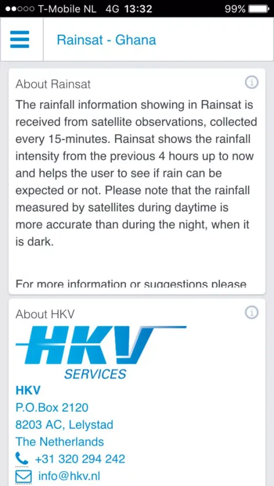 Tangkapan skrin Rainsat Ghana