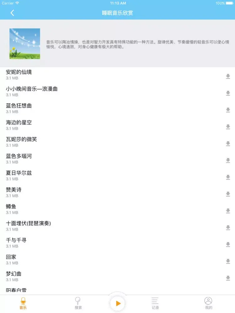 睡眠音乐 - 催眠安神静心铃声轻音乐 文艺必备 iPad  Screenshots