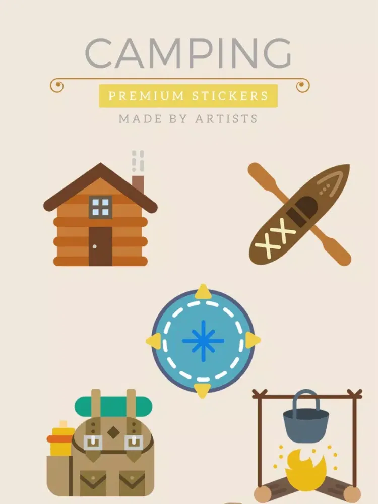 تصاویر Camping Stickers - The great outdoors iPad 