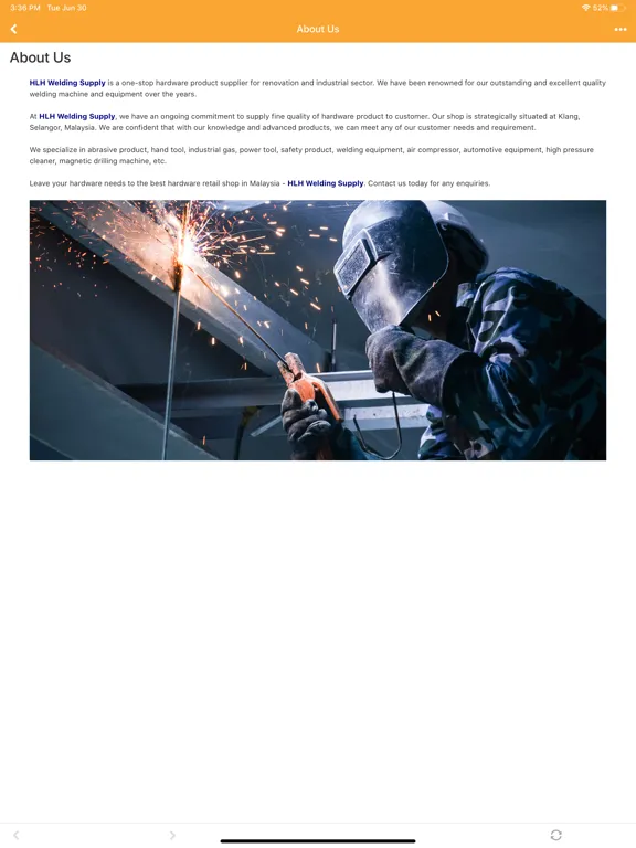 HLH Welding Supply iPad  スクリーンショット