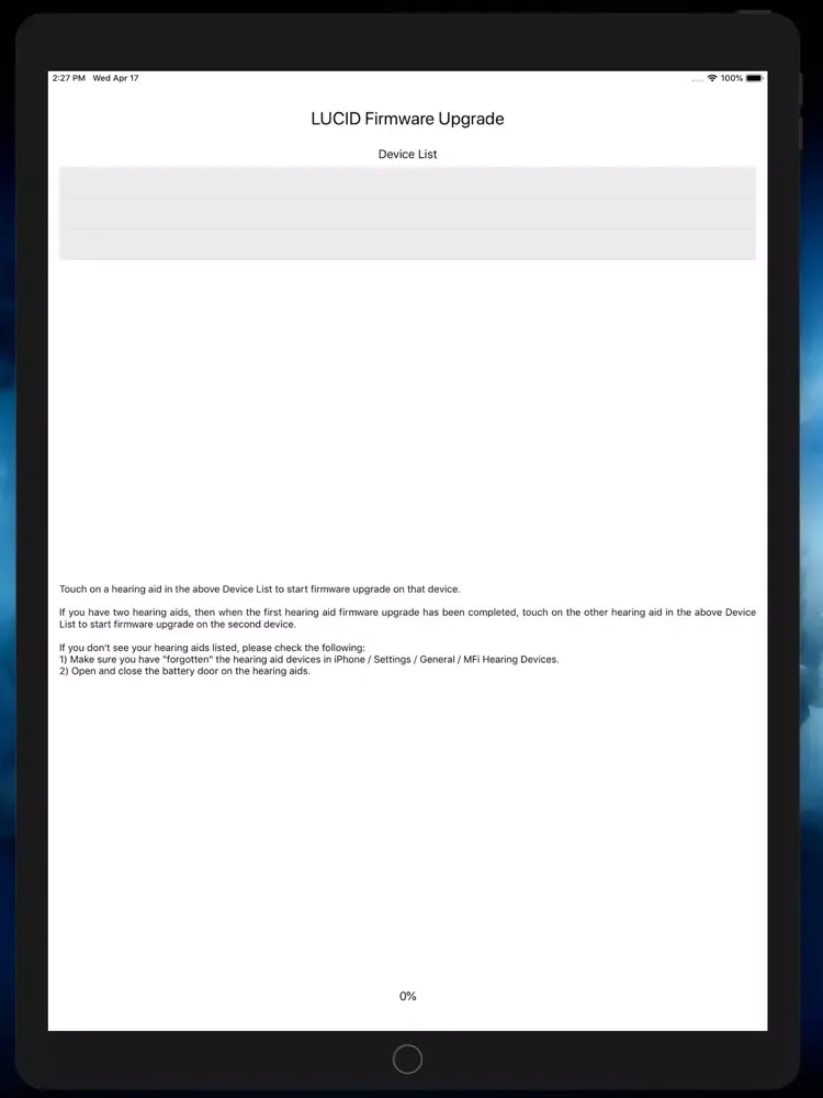 Lucid Hearing FOTA iPad 应用截图