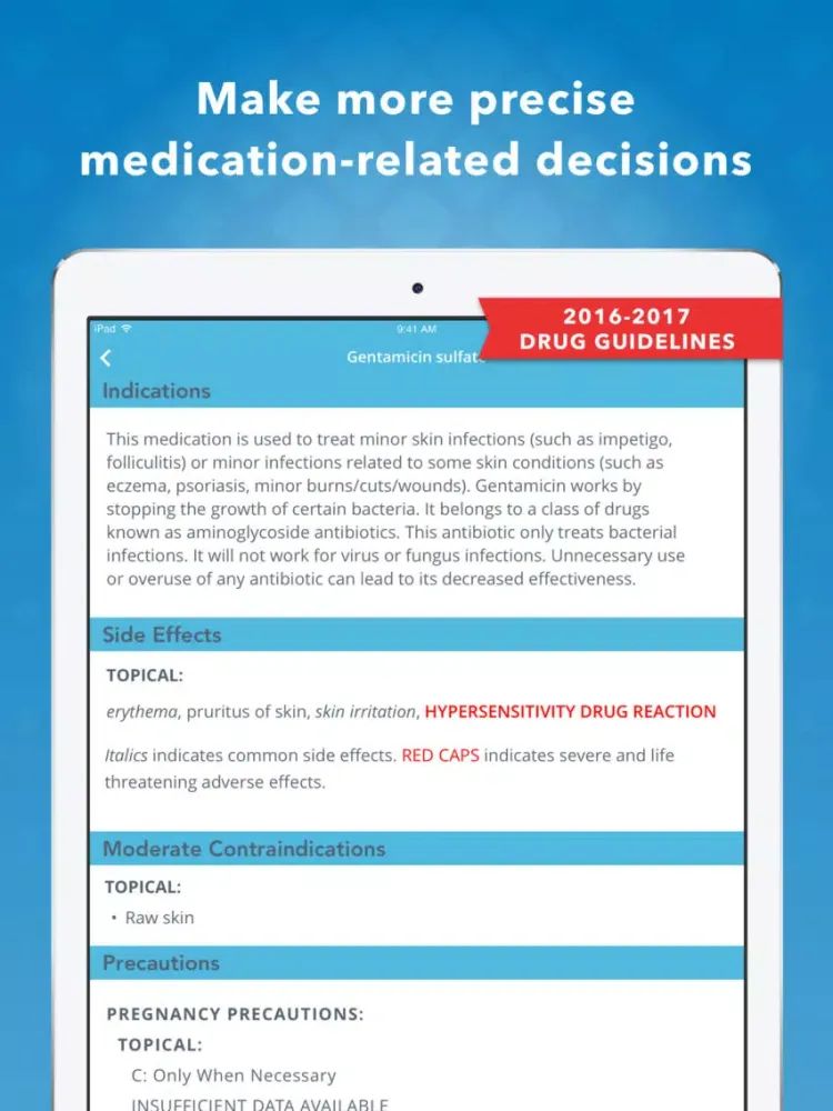 Drug Database iPad  Screenshots