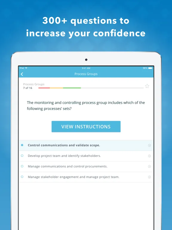 Capturas de tela do PMP Certification Mastery iPad 