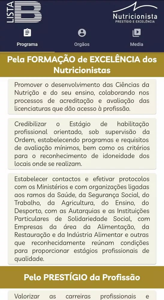 Ảnh chụp màn hình của Nutricionista, Prestígio e Exc