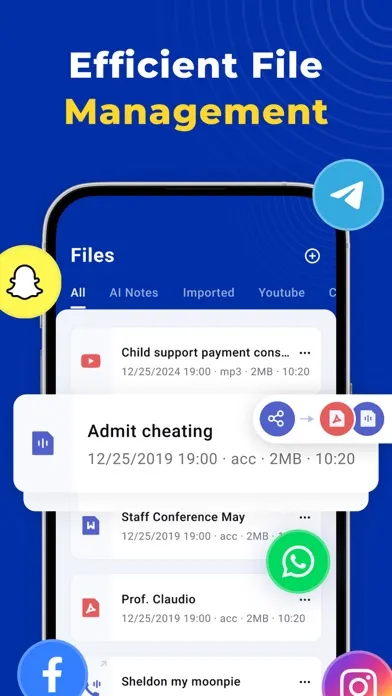 Capturas de tela do Owll:Ai Note Taker&transcribe