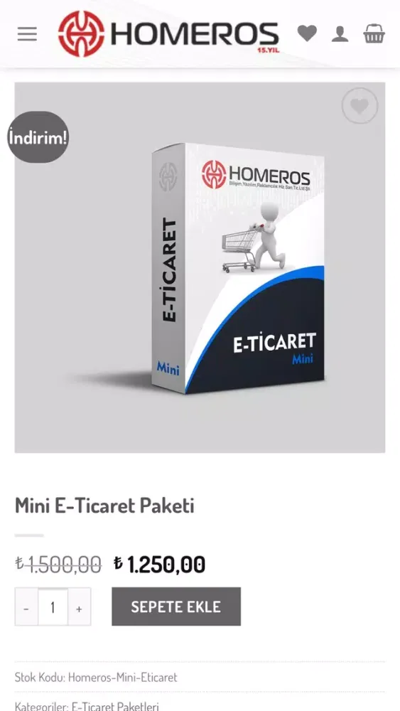 Capturas de tela do Homeros Bilişim