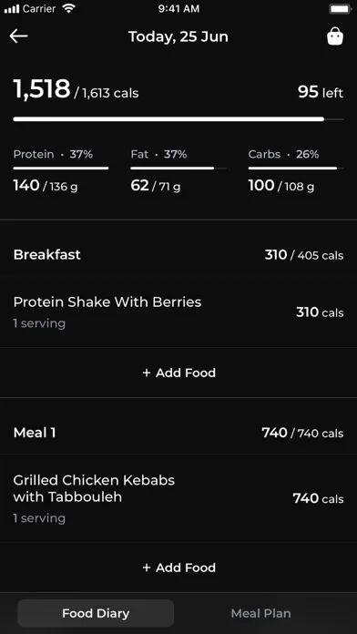 Capturas de tela do Kcal Fitness App