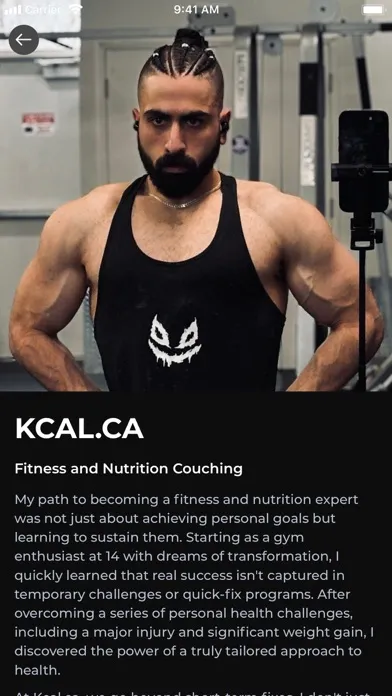 Capturas de tela do Kcal Fitness App