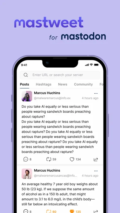 Mastweet for Mastodon Social Ekran Görüntüleri