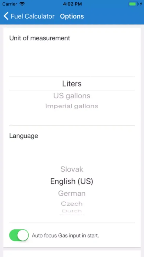 Gas Oil Calculator Screenshots