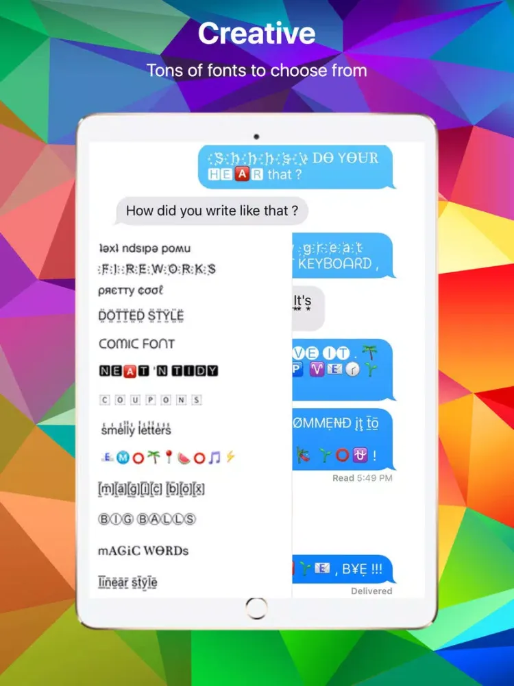 تصاویر Beauty Fonts Keyboard iPad 