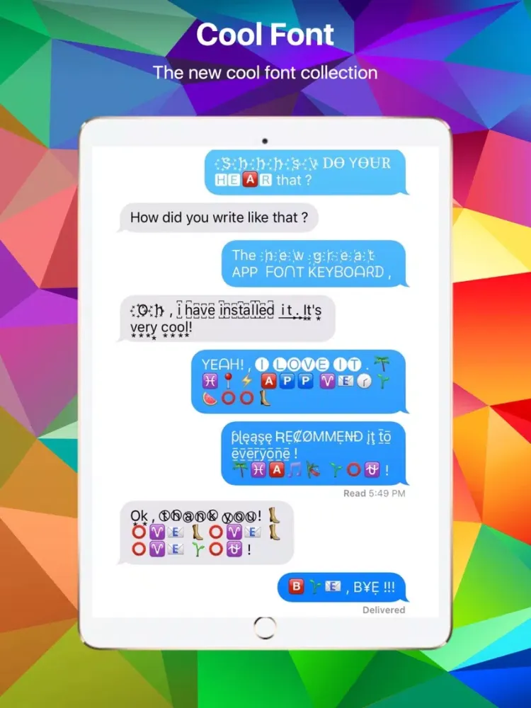 تصاویر Beauty Fonts Keyboard iPad 