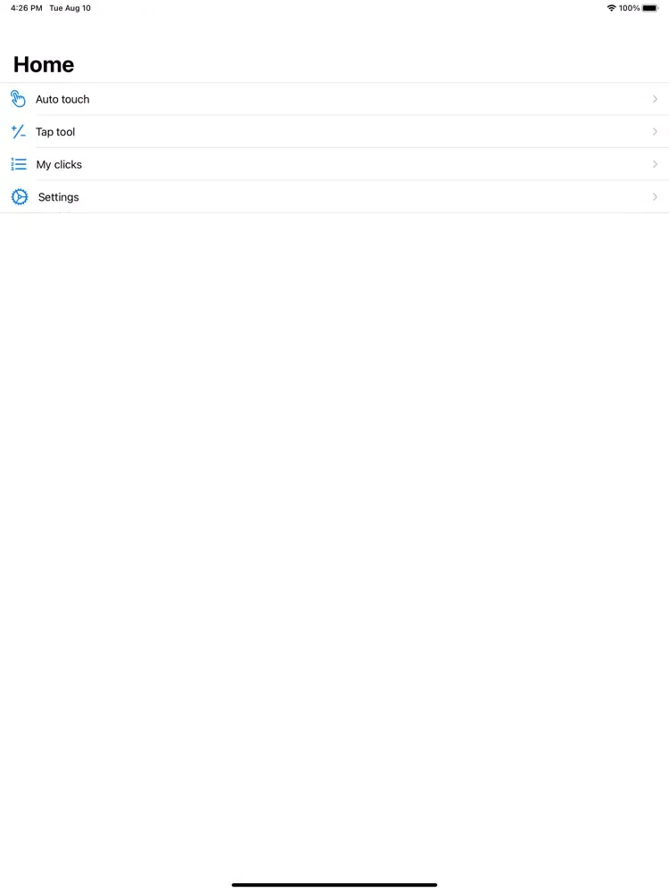 Ảnh chụp màn hình của Auto Touch iPad 
