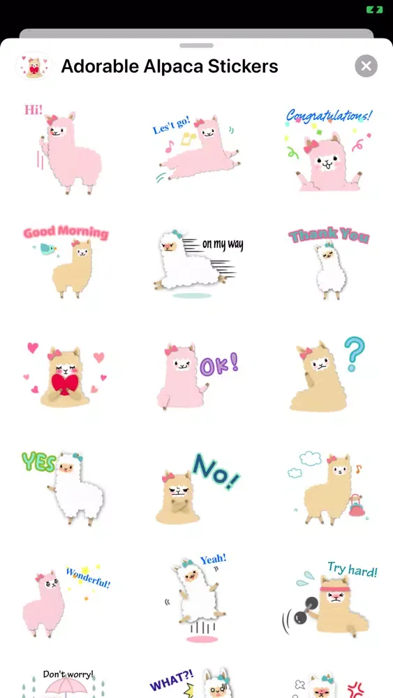 Adorable Alpaca Stickers应用截图
