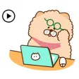 Animated Chow Chow Dog Sticker Animated Chow Chow Dog Sticker