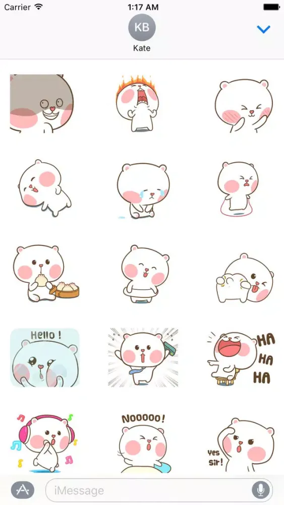 Tangkapan skrin Animated Clumsy Bear Sticker