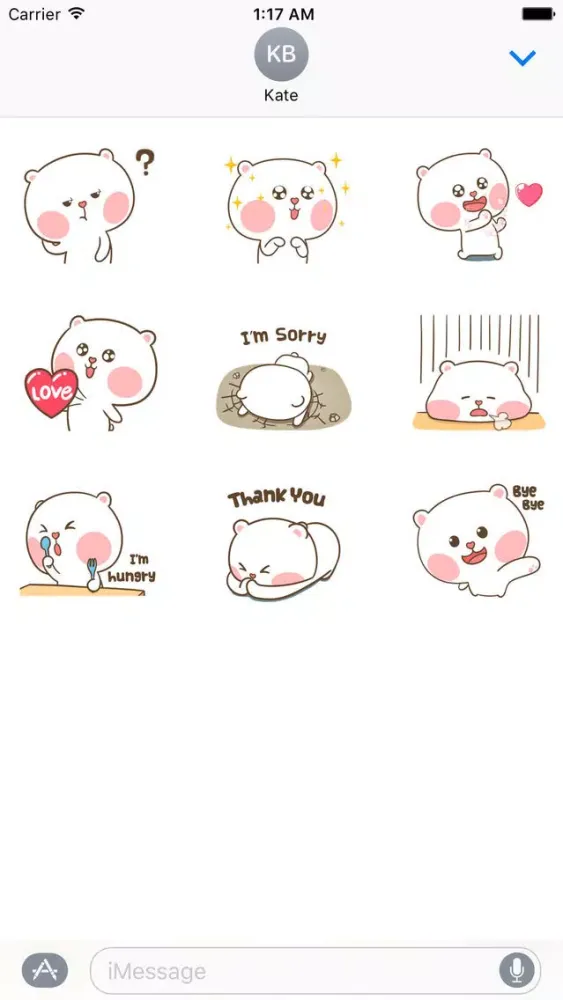 Tangkapan skrin Animated Clumsy Bear Sticker