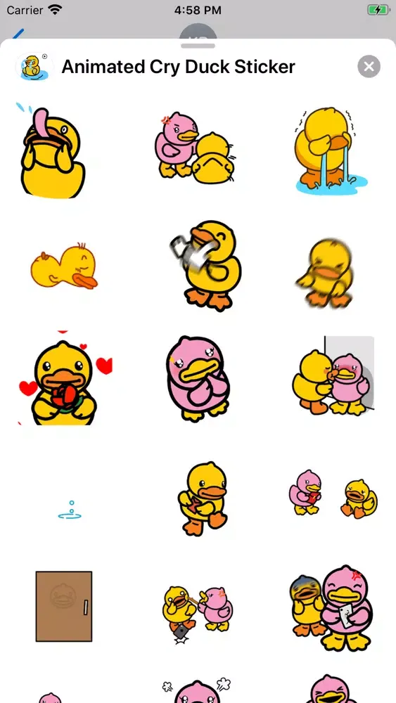 Animated Cry Duck Sticker应用截图