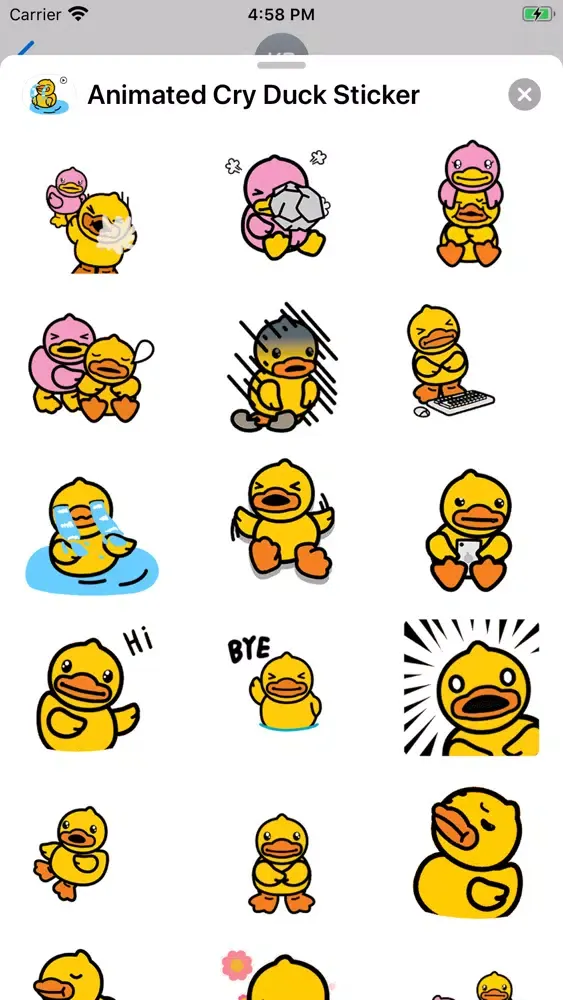 Animated Cry Duck Sticker应用截图