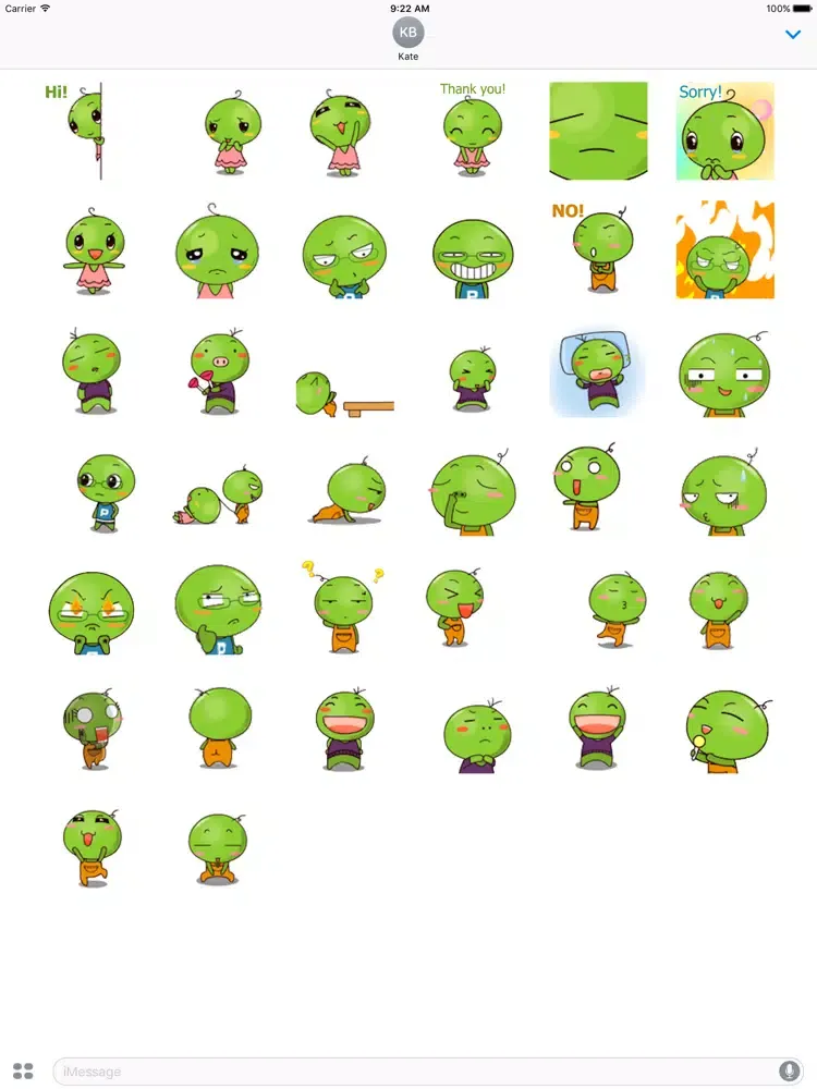 Animated Cute Peas Sticker iPad  스크린샷