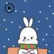 Animated Cute Rabbit In Winter Animated Cute Rabbit In Winter