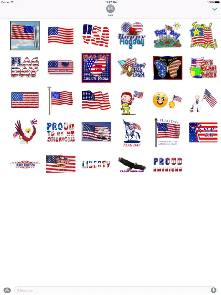 Animated Flag Day Sticker iPad 應用截圖