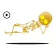 Animated Funny Golden Skeleton