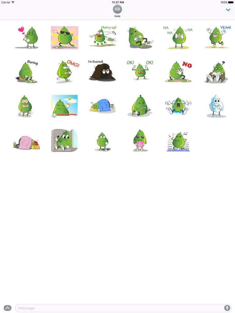 Animated Green Pear Stickers iPad  Ekran Görüntüleri