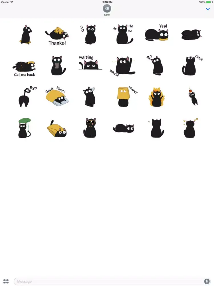 Animated Lovely Black Cat iPad  سکرین شاٹس
