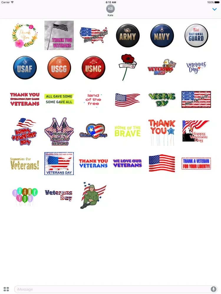 Animated Veterans Day Icon iPad  스크린샷