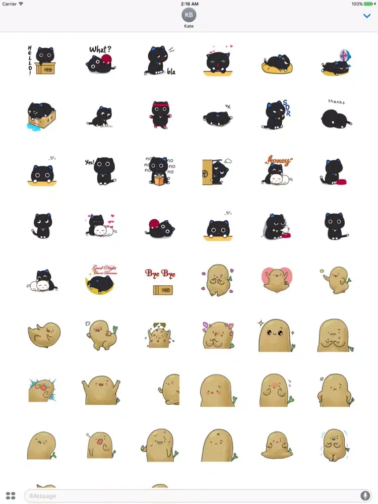 Animated Black Cat and Potato iPad 应用截图