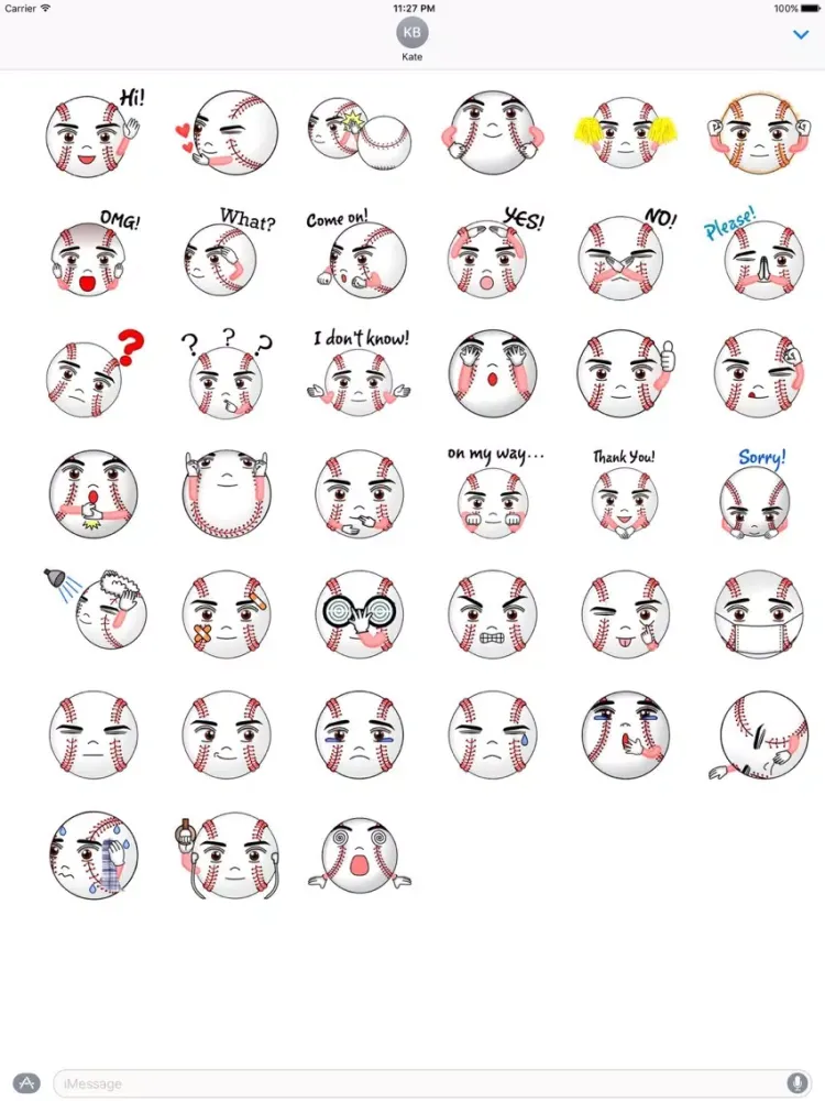 صور Cute Baseball Emoji Sticker iPad 