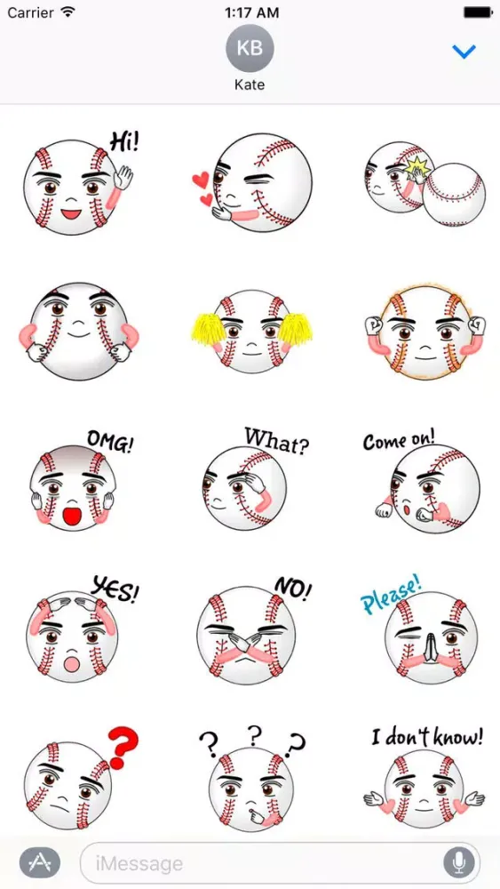 صور Cute Baseball Emoji Sticker