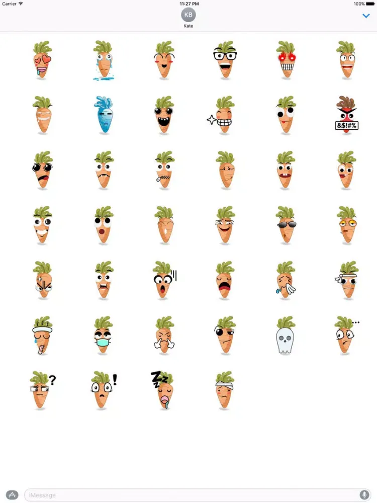 Cute Carrot Emoji Sticker iPad  Ekran Görüntüleri