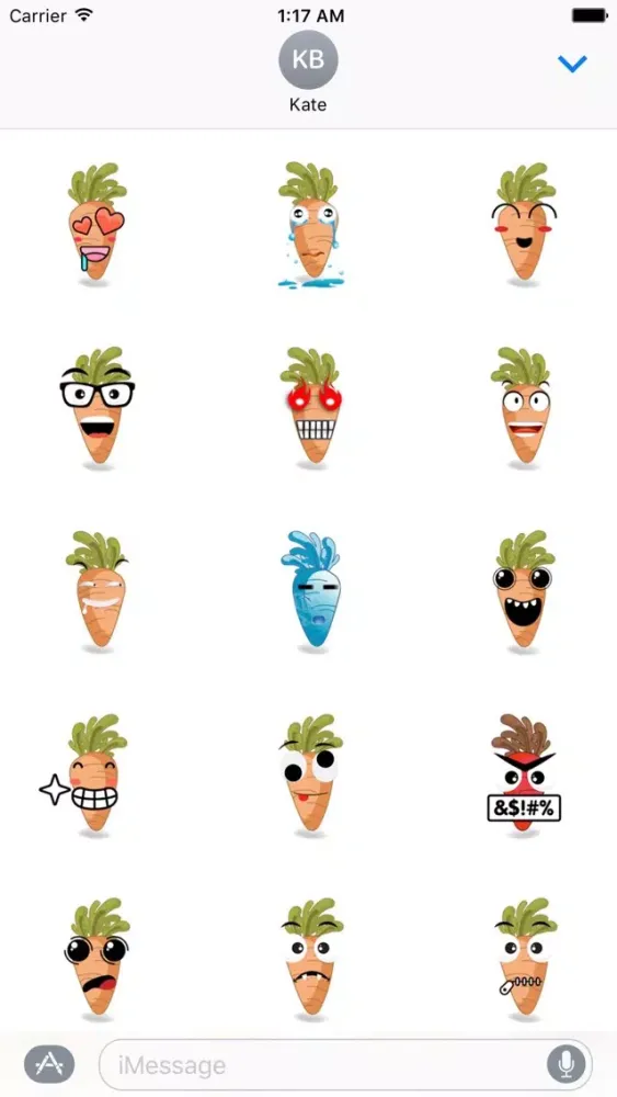 Cute Carrot Emoji Sticker Ekran Görüntüleri