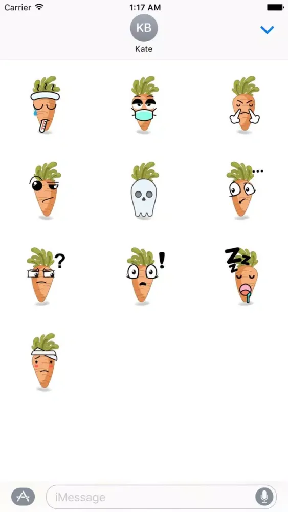 Cute Carrot Emoji Sticker Ekran Görüntüleri