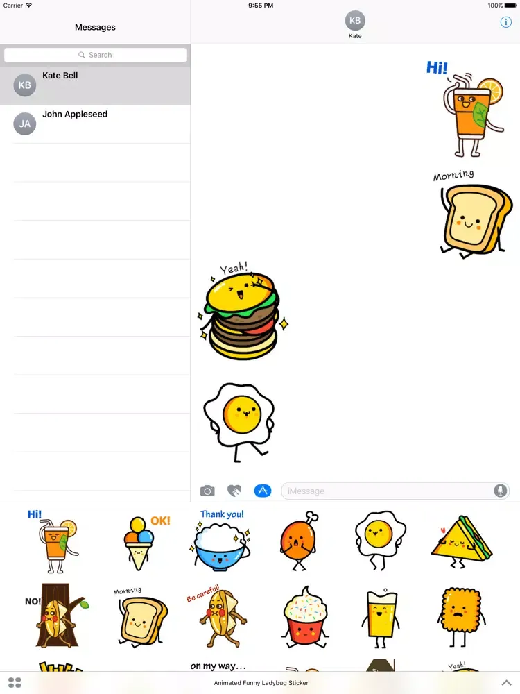 Cute & Interesting Food Emoji iPad  スクリーンショット