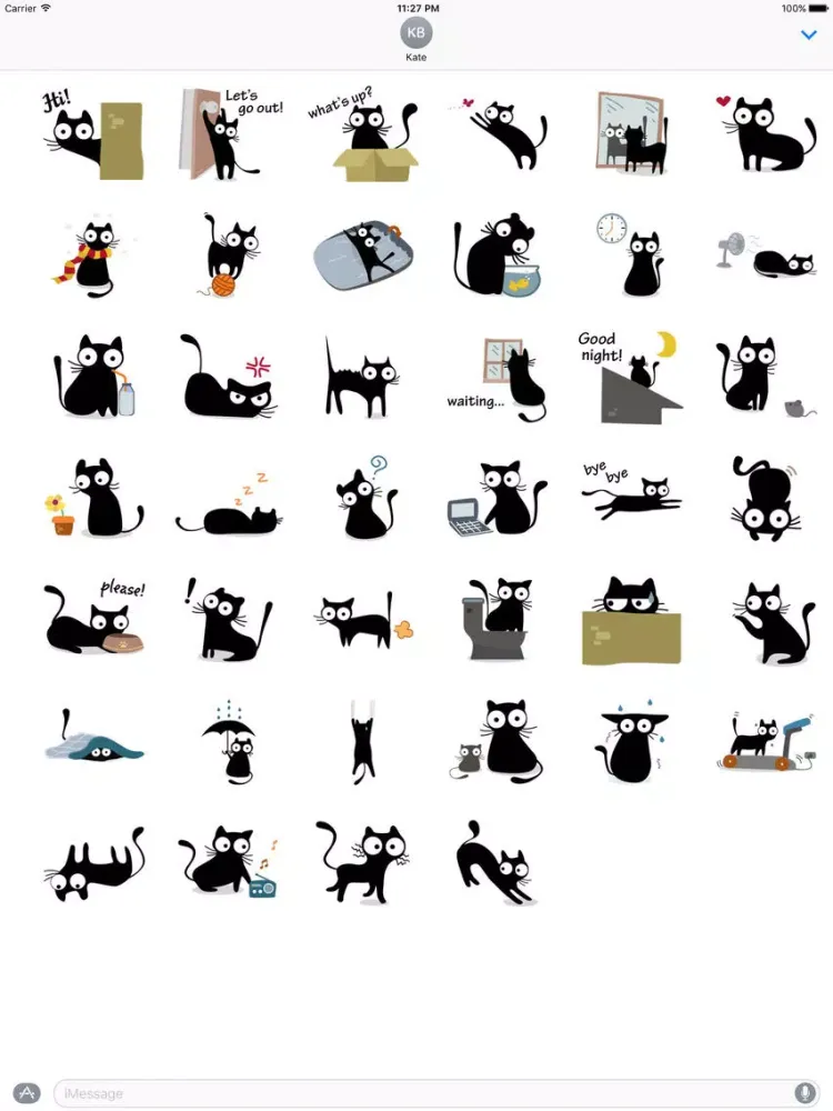 تصاویر Cute & Weird Black Cat Sticker iPad 