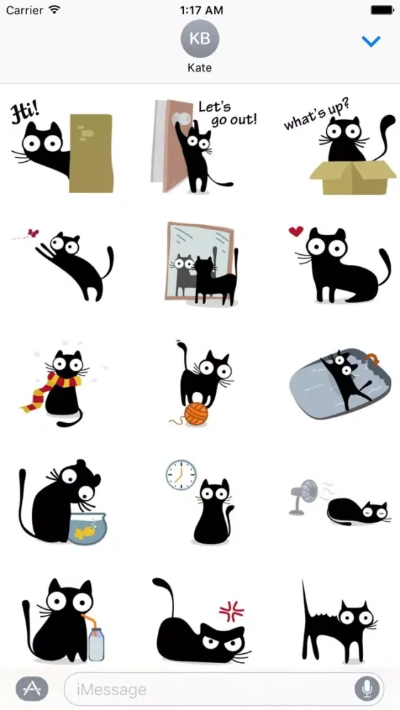 تصاویر Cute & Weird Black Cat Sticker