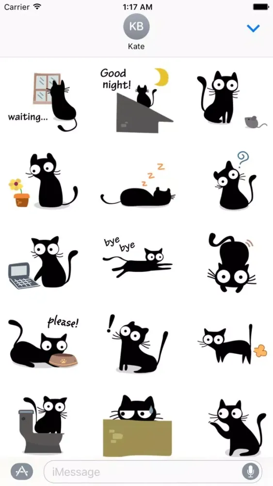 تصاویر Cute & Weird Black Cat Sticker