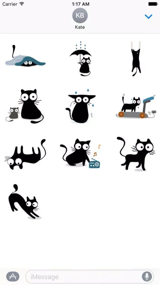 تصاویر Cute & Weird Black Cat Sticker
