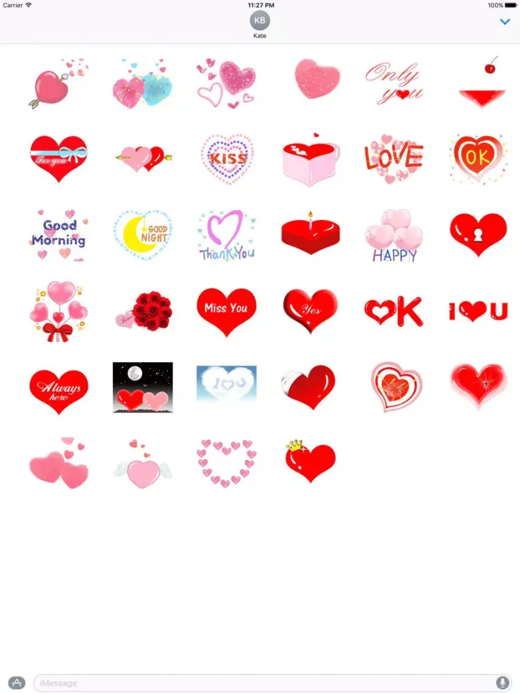Love And Heart Sweet Sticker iPad 应用截图
