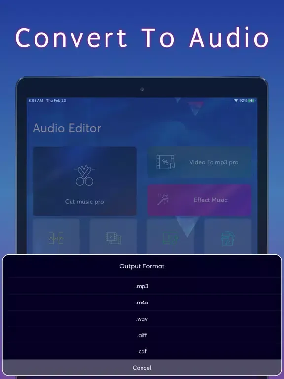Video Editor - Videos to mp3 iPad  स्क्रीनशॉट