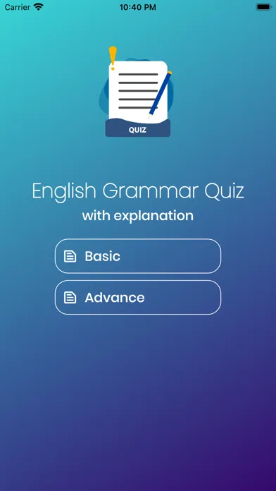 ภาพหน้าจอของ Grammar Quiz with Explanation