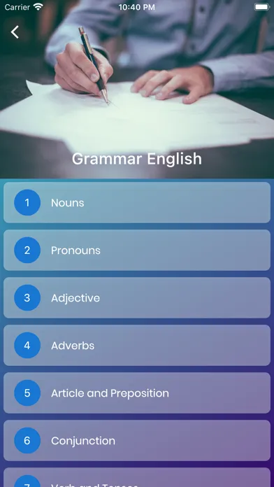 ภาพหน้าจอของ Grammar Quiz with Explanation
