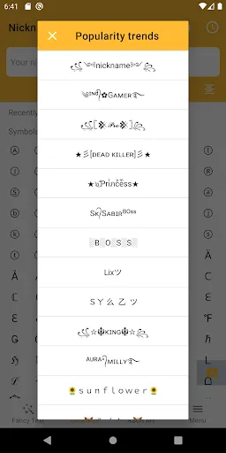 Zrzuty ekranu Fancy Text Symbols